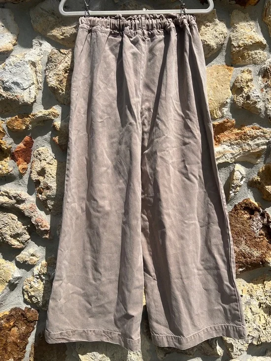 Young fabulous & broke Tan Wide-Leg cropped  Pants YFB high rise - Picture 2 of 10